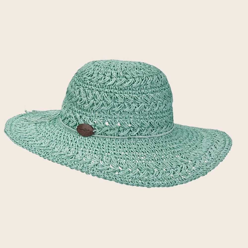 Panama Jack Green Wide-Brimmed Sun Hat